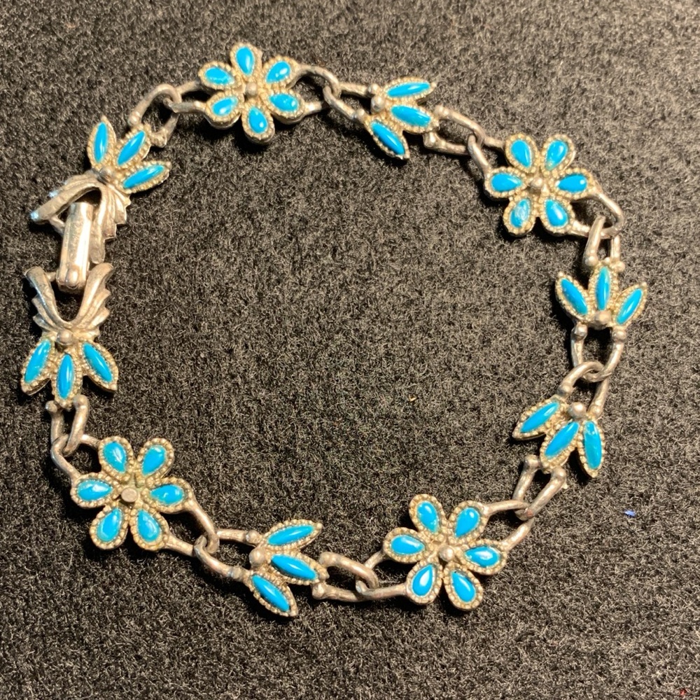 Flower Petit Point Style Southwestern Fashion Bracelet